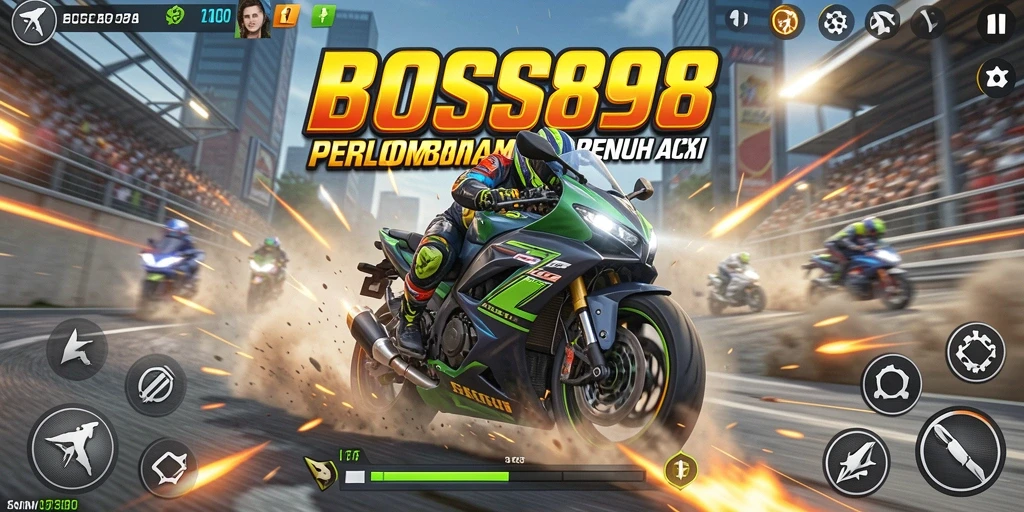 Tampilan menakjubkan dari gameplay balapan motor yang mendebarkan.