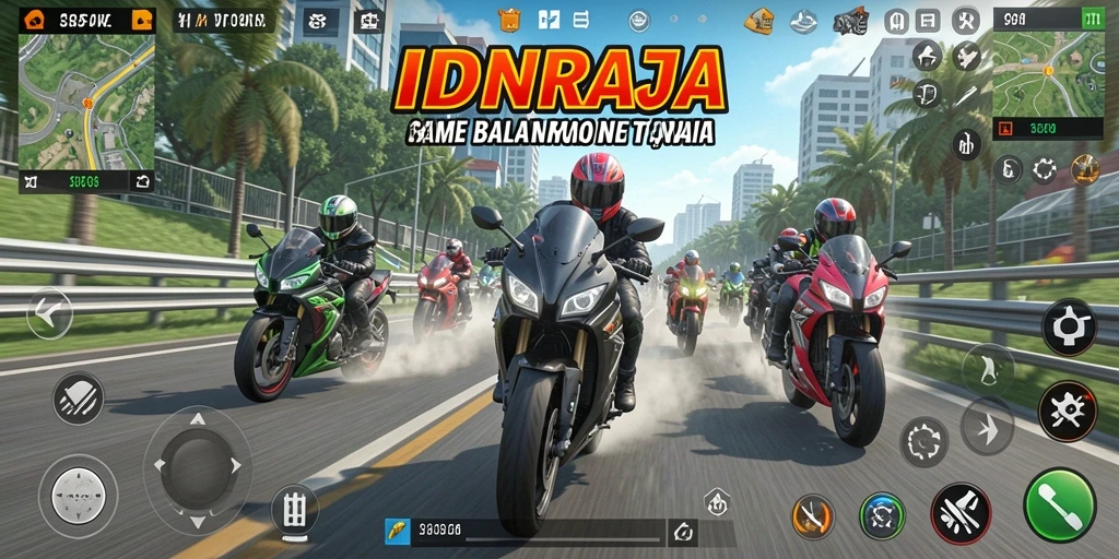 Gameplay seru dan menegangkan di balapan motor IDNRAJA.