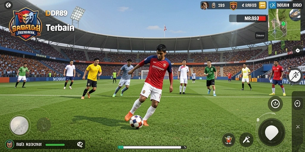 Tampilan gameplay menarik dari permainan sepak bola IDR89.