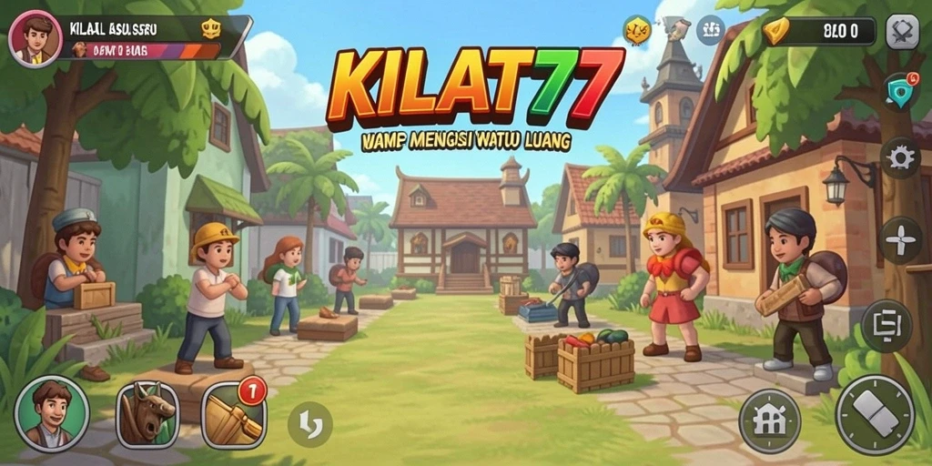 Tampilan gameplay KILAT77 yang menyenangkan dengan karakter unik.