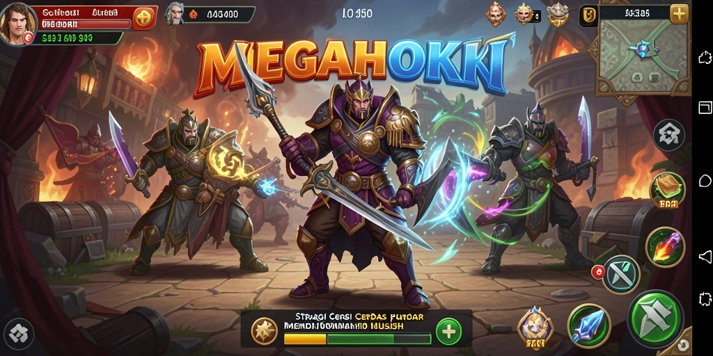 Tampilan dinamis dari gameplay MEGAHOKI yang menarik dan strategis.