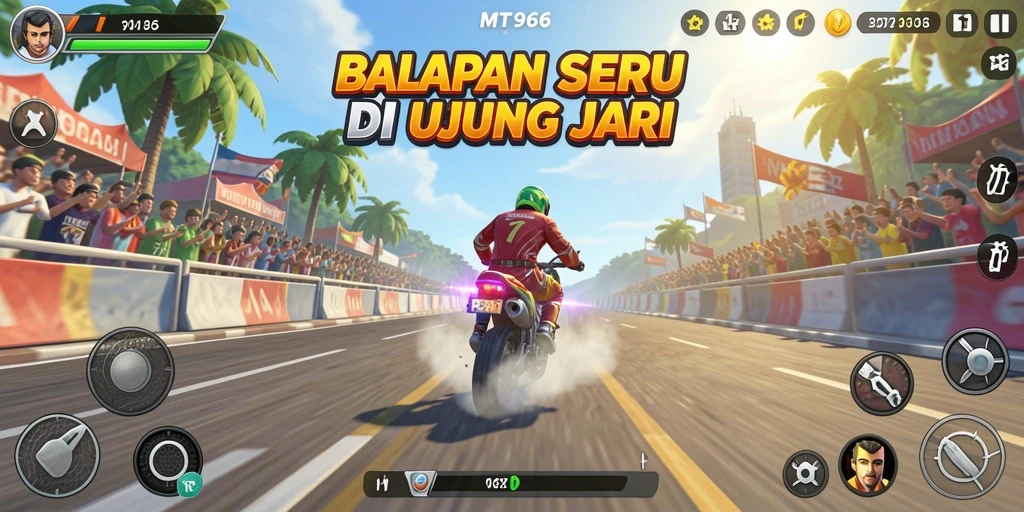 Tampilkan gameplay mendebarkan dari balapan di MT966.