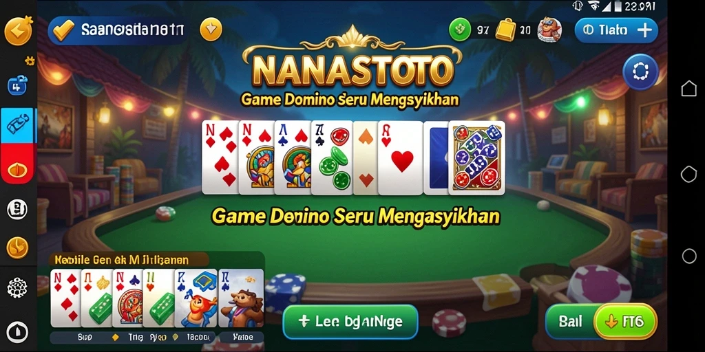 Gameplay seru dalam NANASTOTO yang menampilkan strategi Domino.
