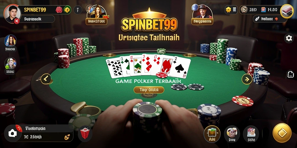 Tampilan gameplay menarik dari SPINBET99 saat bermain poker.