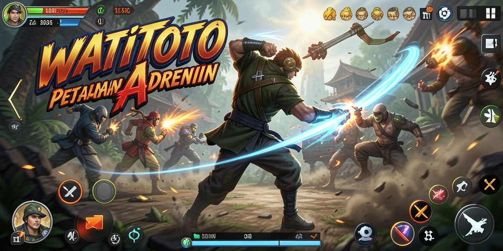 Tangkapan layar dari gameplay aksi intens WATITOTO.